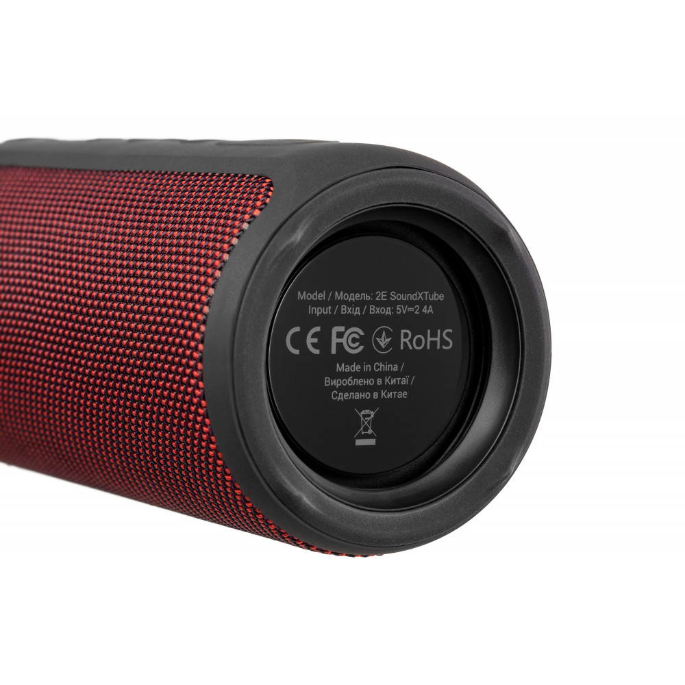 Акустична система 2E SoundXTube TWS, MP3, Wireless, Waterproof Red