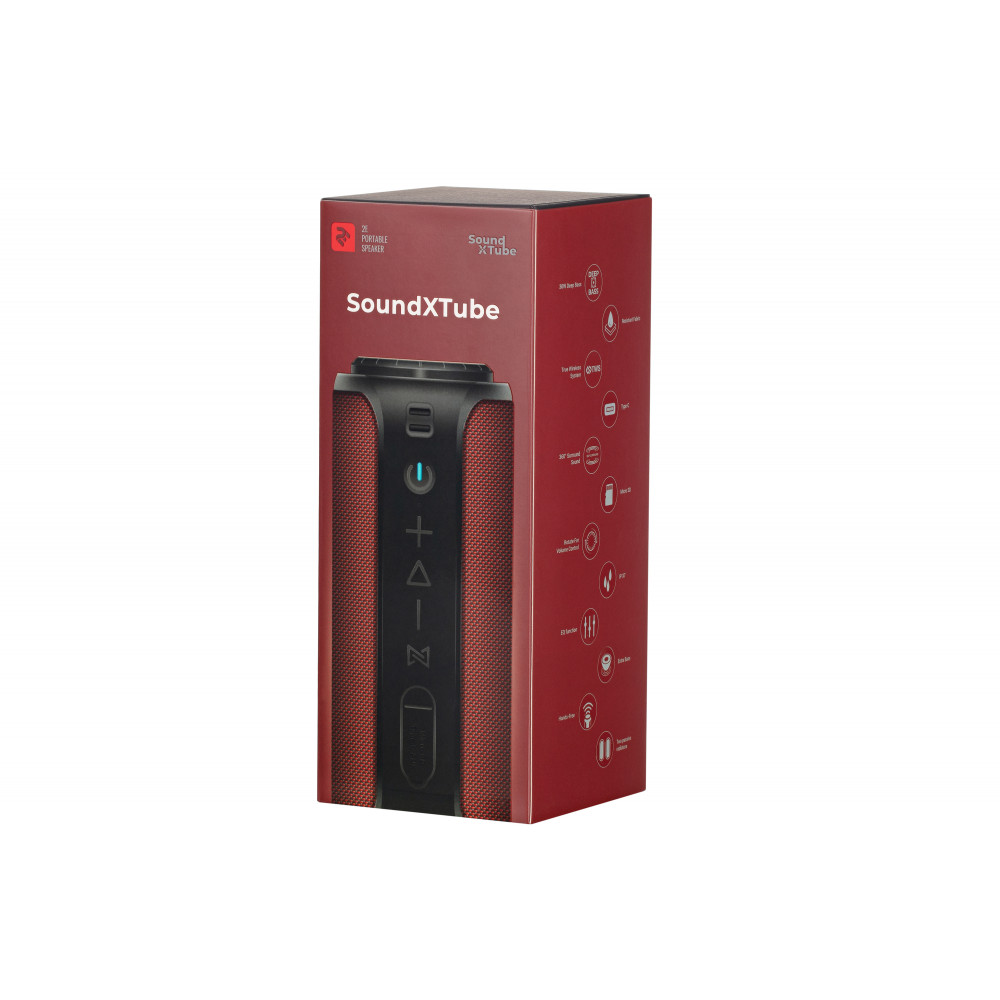 Акустична система 2E SoundXTube TWS, MP3, Wireless, Waterproof Red