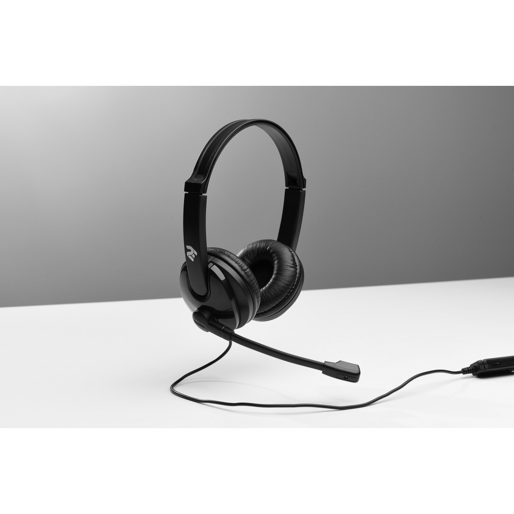 Гарнітура ПК стерео On-ear 2E CH12 mini-jack, omni-mic, 1.2м, чорний