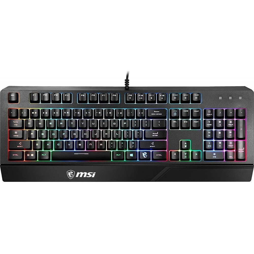Клавіатура мембранна MSI Vigor GK20 UA 104key, USB-A, EN/UKR/RU, ColorLED, чорний