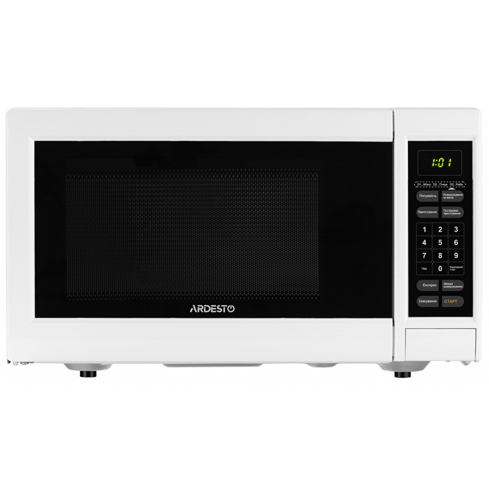 Мікрохвильова піч ARDESTO, 23л, електр.керув., 900Вт, дисплей, відкр.кнопкою, білий