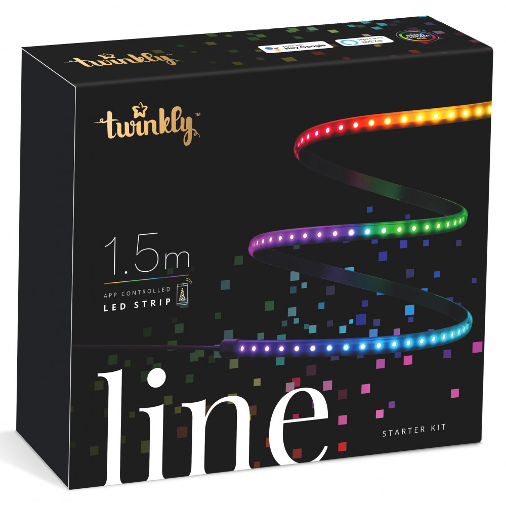 Стрічка Smart LED Twinkly Line RGB IP20 1.5м кабель чорний