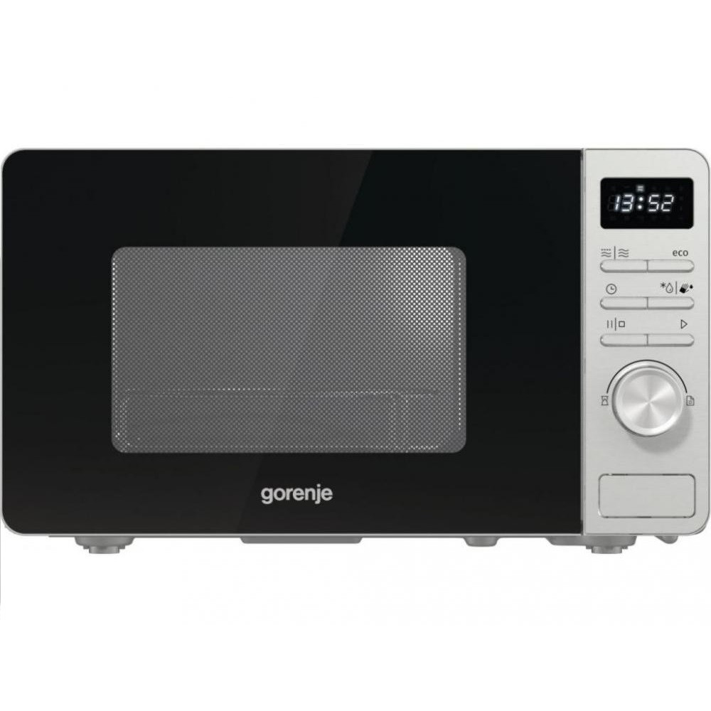 Мікрохвильова піч Gorenje, 23л, міх. управл., 800Вт, гриль, дисплей, нерж