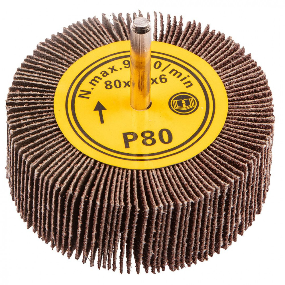 Диск пелюстковий з хвостовиком GRAPHITE, шліфувальний, 80х30мм, K80