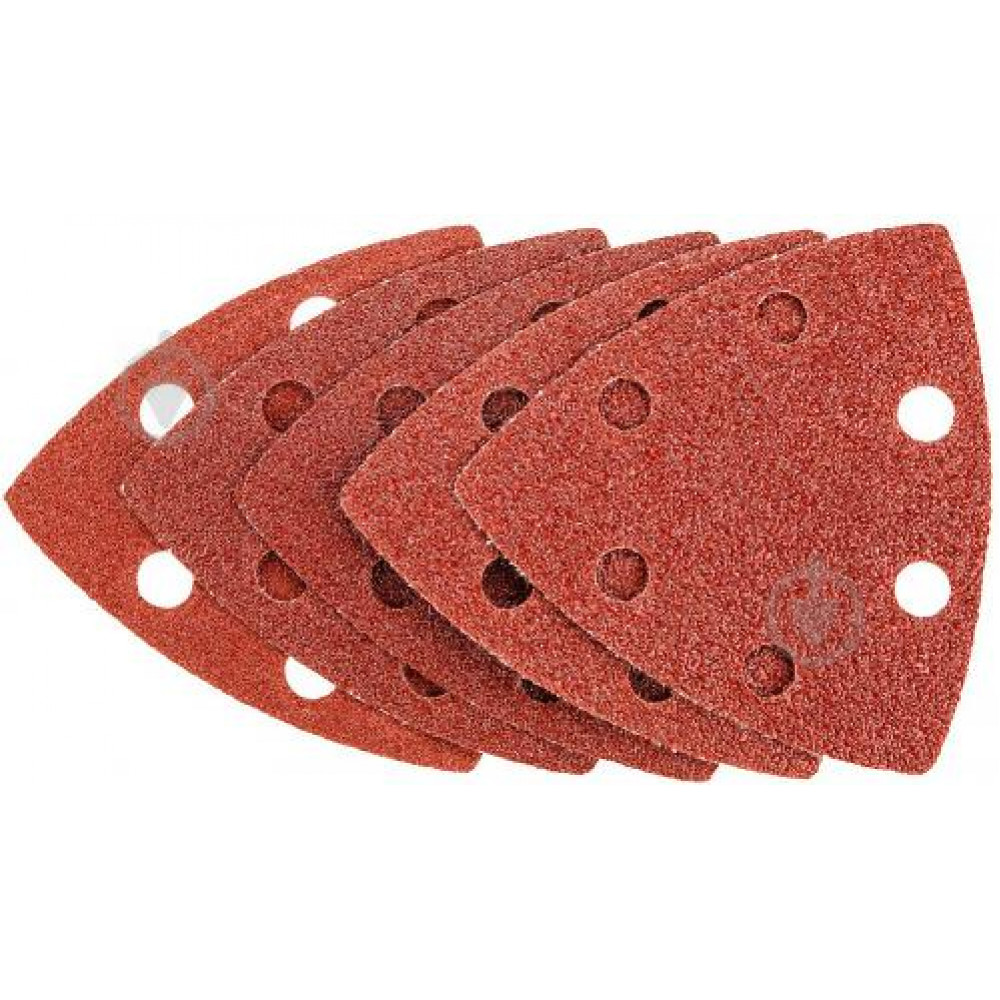 Шліфувальний папір трикутний GRAPHITE, 5шт, на липучці, тип DELTA 93x93мм, K40