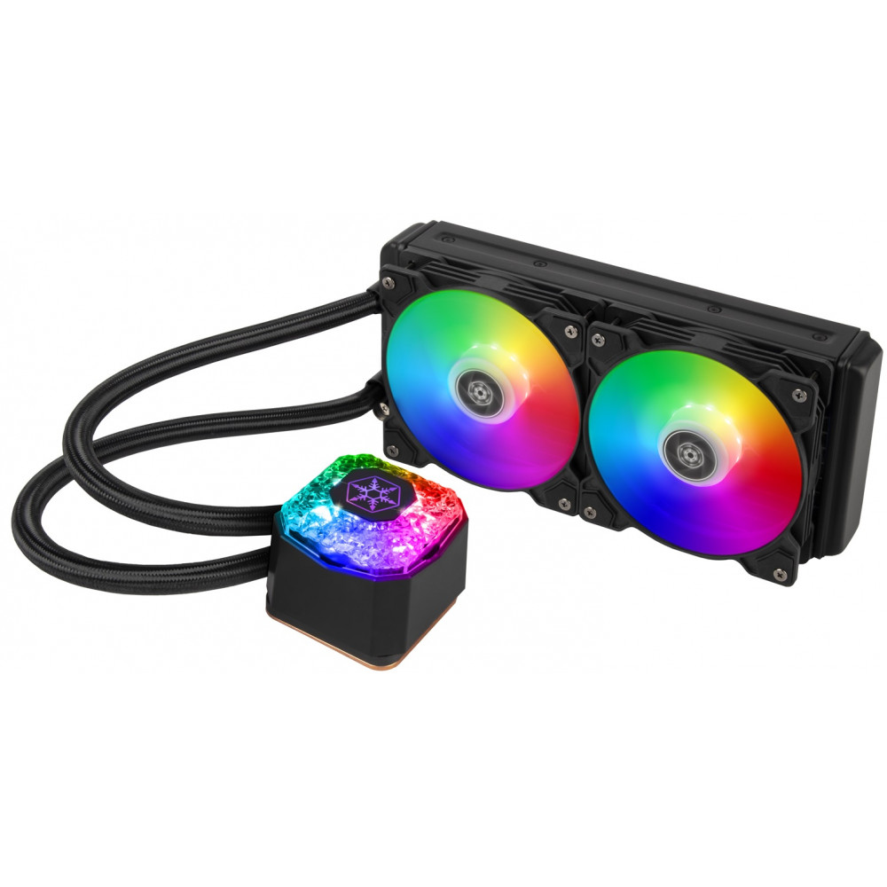 Система рідинного оxолодження SilverStone Icegem 240P-ARGB, LGA2066, 2011, 1366, 115x, 1366, TRX4TR4, AM4, AM3, AM3+, AM2, AM2+, FM1, FM2, TDP280W, чорний
