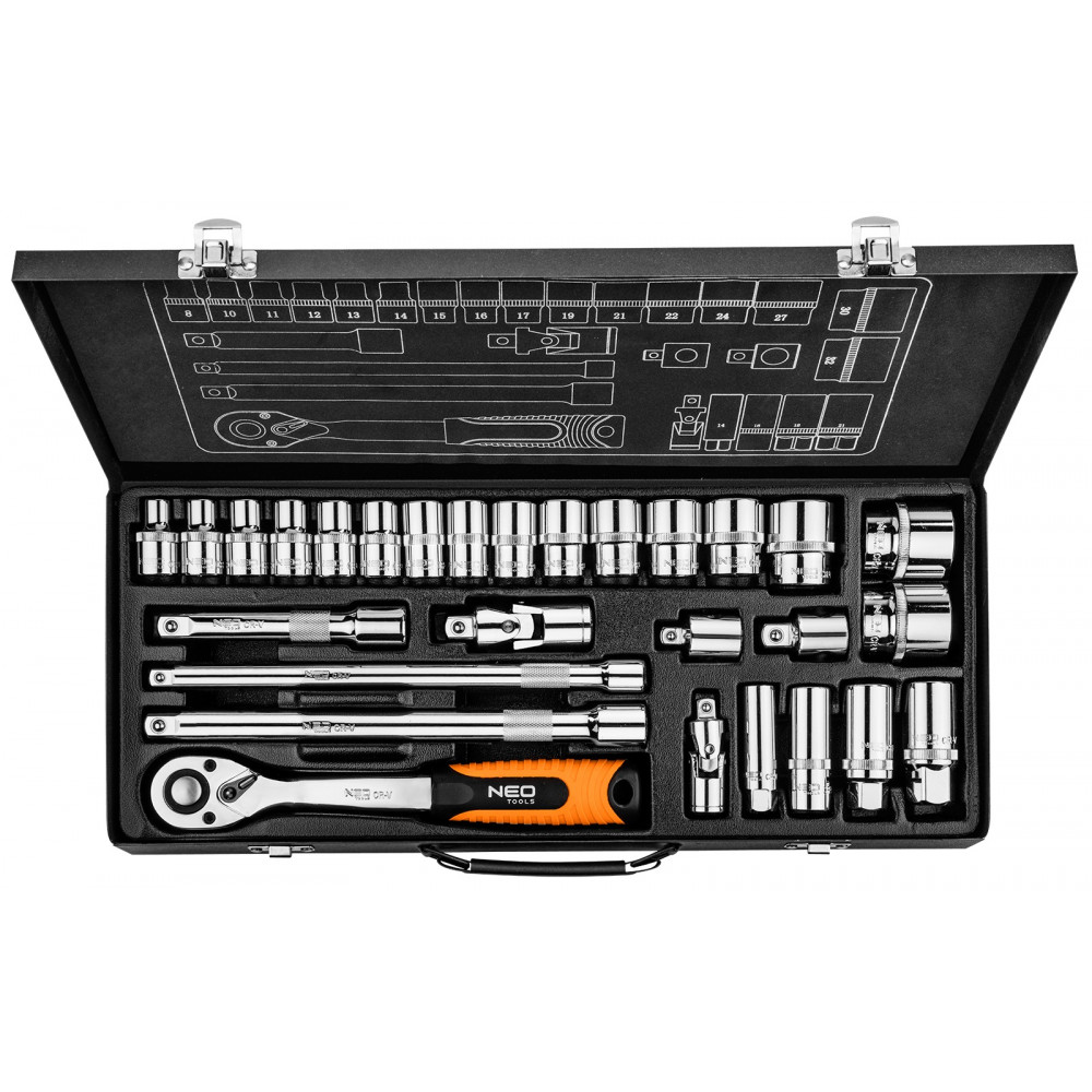 Набір інструментів Neo Tools, набір торцевих головок 1/2