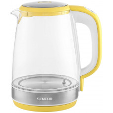 Електрочайник Sencor 2л, Strix, скло, 5 темп.реж, жовтий