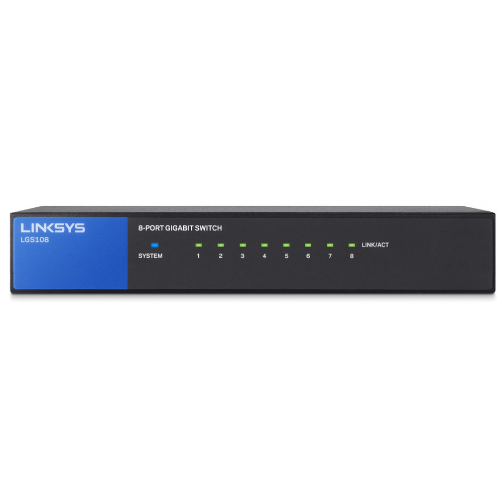 Комутатор Linksys LGS108 8xGE, Некерований