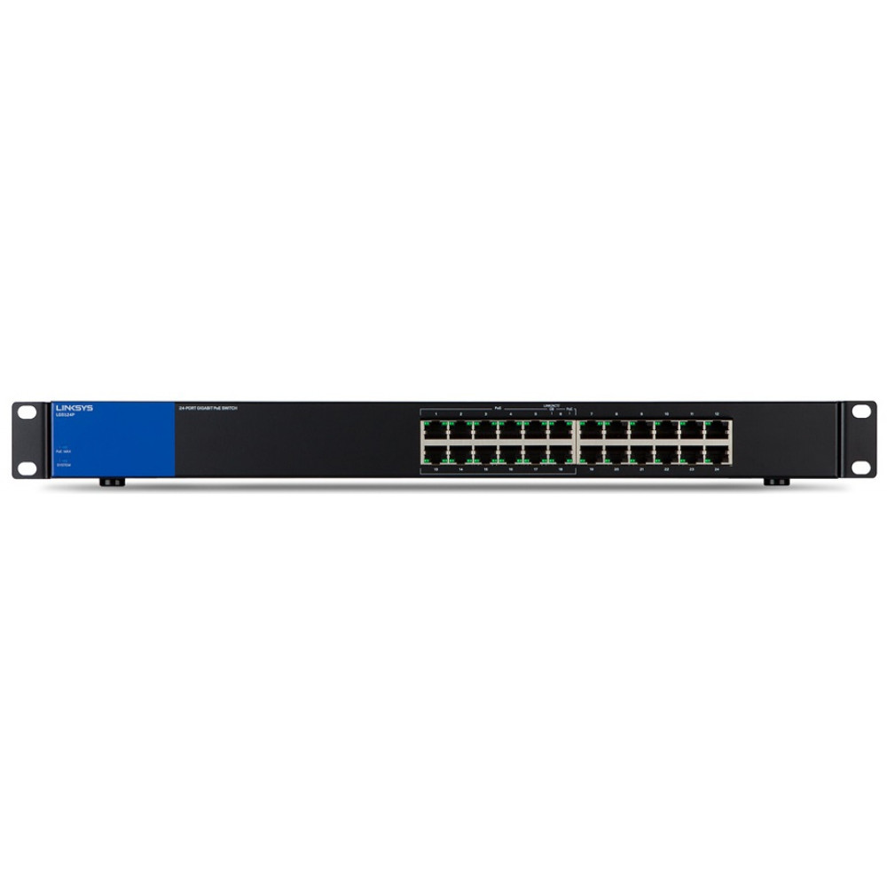 Комутатор Linksys LGS124P 24xGE (12xPoE), 120Вт, Некерований