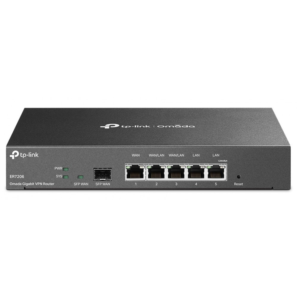 Мультисервісний Маршрутизатор TP-LINK ER7206 2xGE LAN, 1xGE WAN, 2xGE LAN, 1xSFP