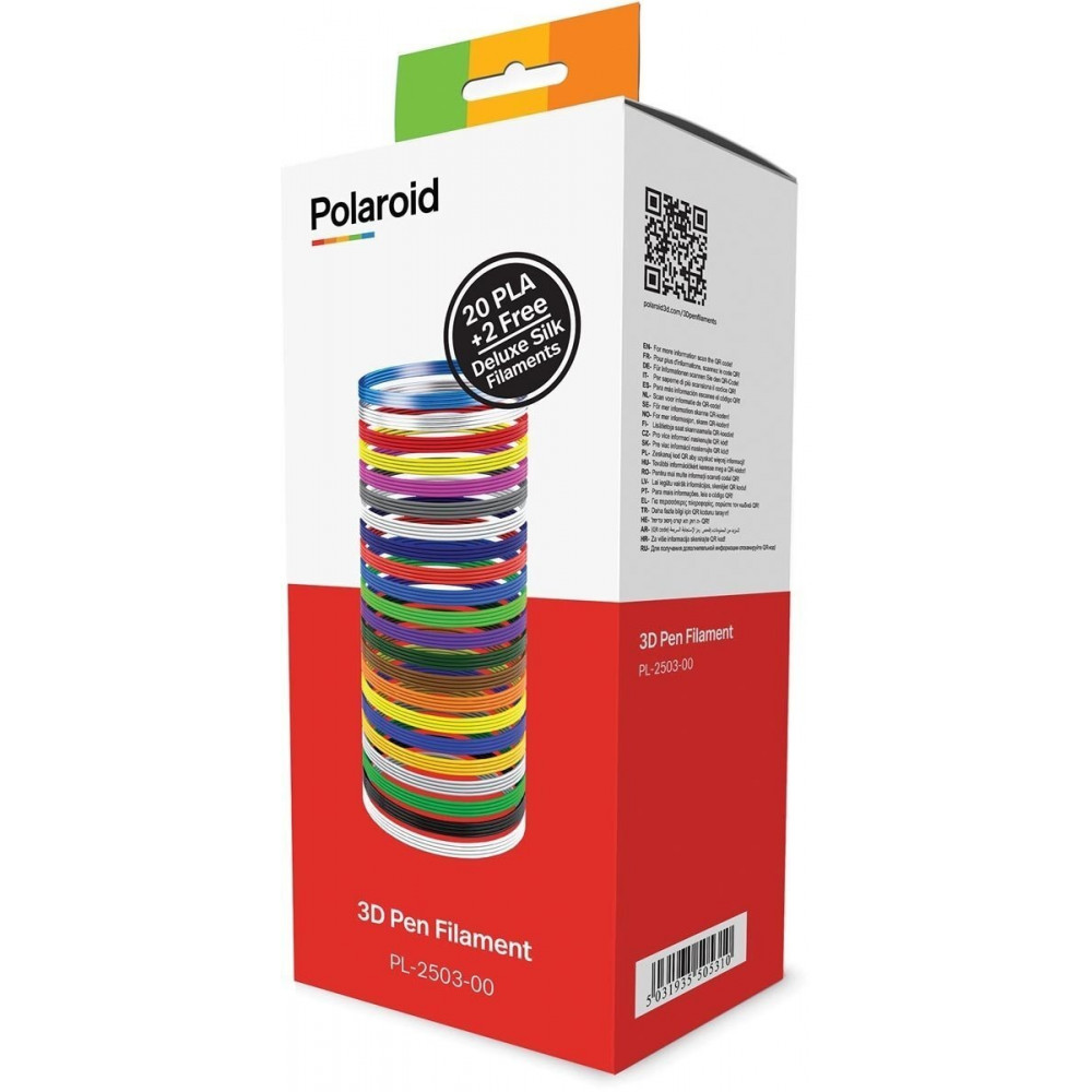 Картридж для 3D ручки Polaroid PLA, 1.75мм, нитка, 22 шт, мікс
