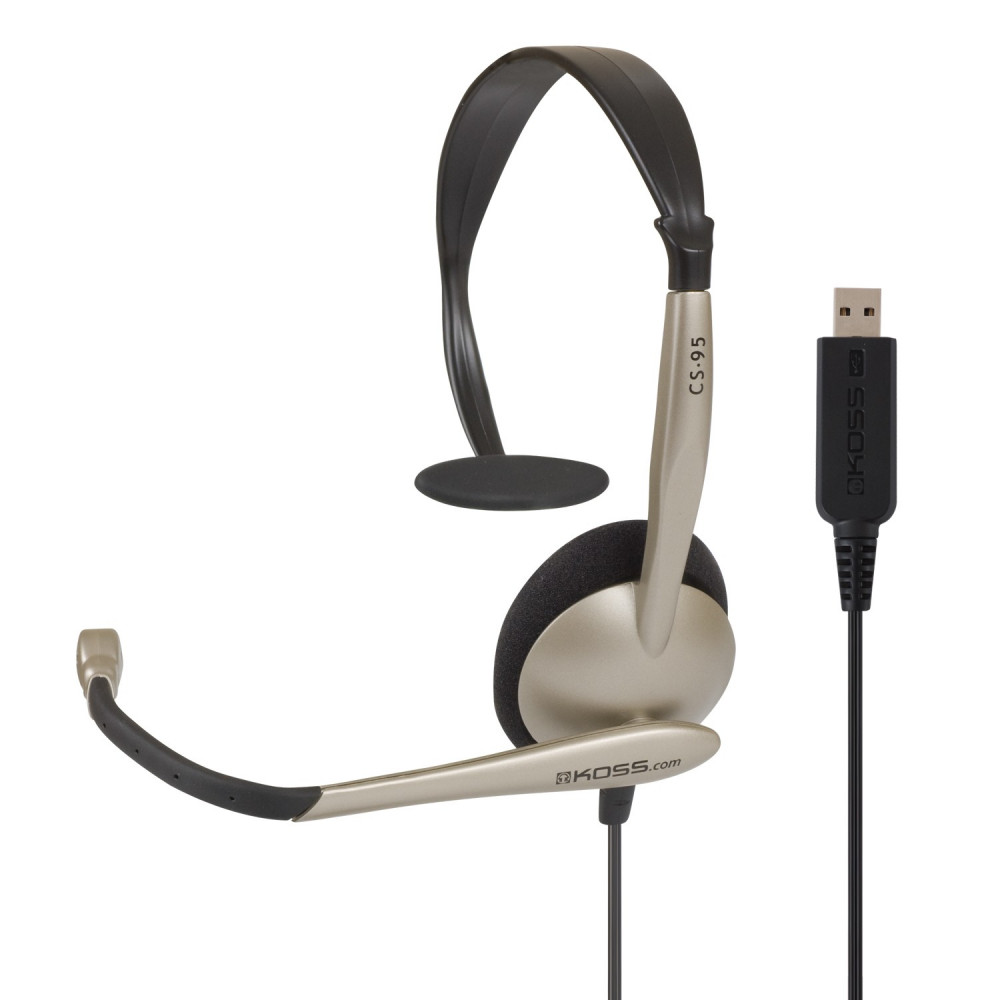 Гарнітура комп'ютерна моно On-Ear Koss CS95, USB, Uni Mic, 2.4м, Кремовий