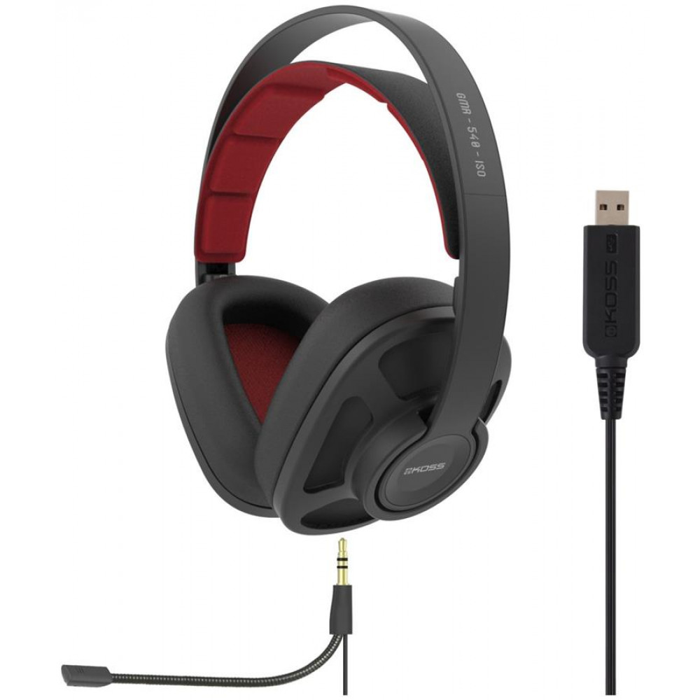 Гарнітура комп'ютерна стерео Over-Ear Koss GMR/540 ISO Gaming, USB/3.5мм, Uni Mic, 2.4м/1.2м, Чорний