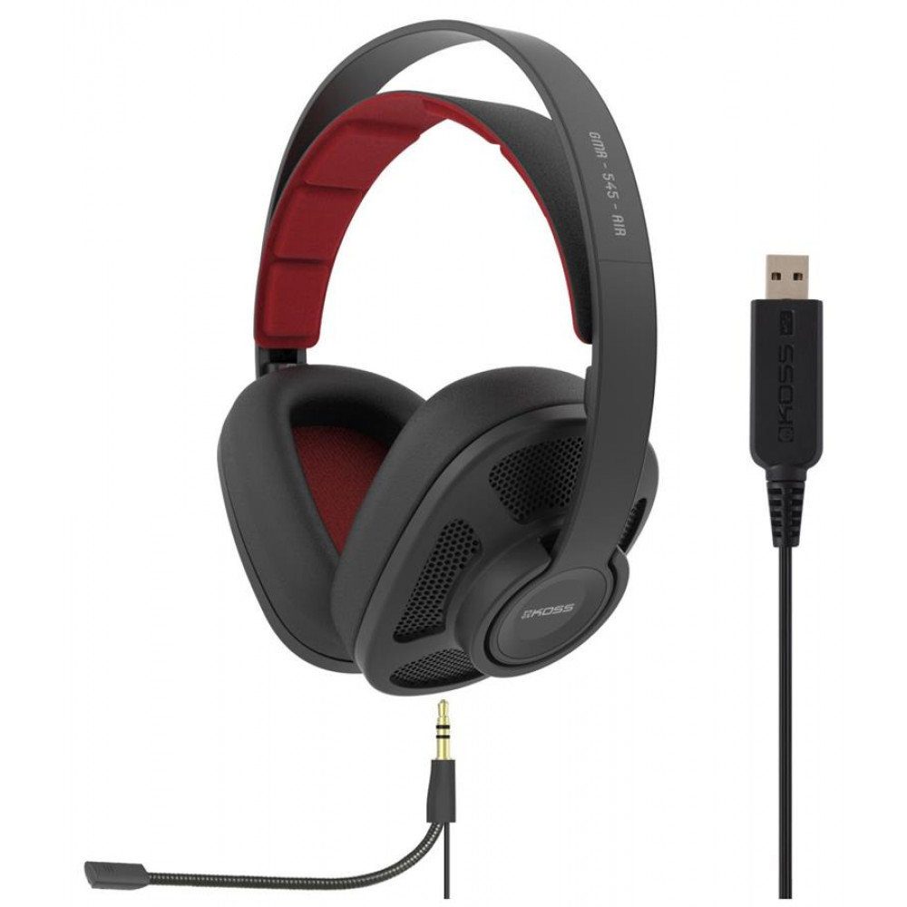 Гарнітура комп'ютерна стерео Over-Ear Koss GMR/545 AIR Gaming, USB/3.5мм, Uni Mic, 2.4м/1.2м, Чорний
