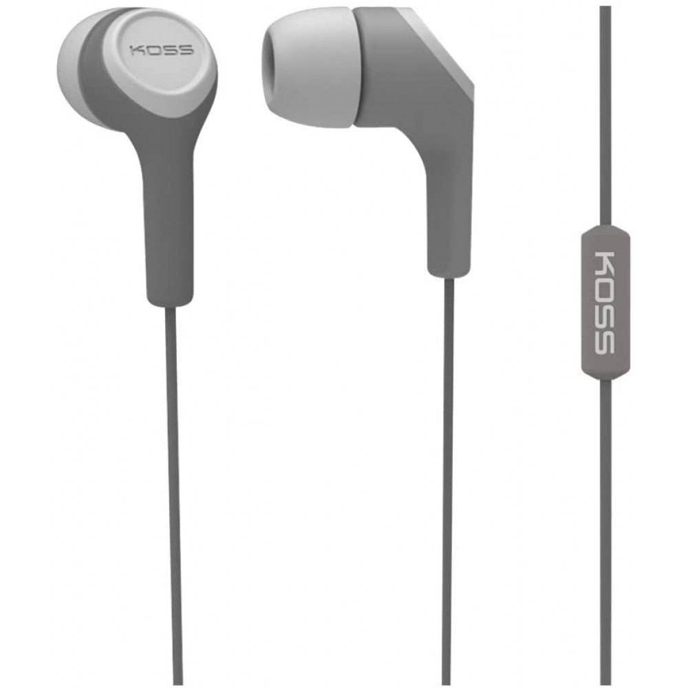 Навушники In-Ear Koss KEB15iGRY, 3.5 mini-jack, Mic, Сірий