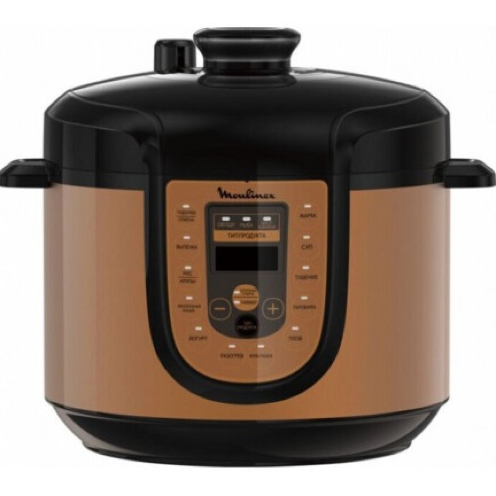 Мультиварка-скороварка Moulinex, 1000Вт, чаша-5л, сенсорне керув., метал/пластик, бронзово-чорний