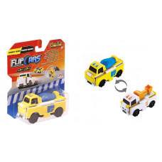 Машинка-трансформер Flip Cars 2в1 Будівельний транспорт, Бетономішалка і Траншеєкопач