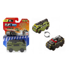 Машинка-трансформер Flip Cars 2в1 Військовий транспорт, Ракетоносець і Армійський автомобіль