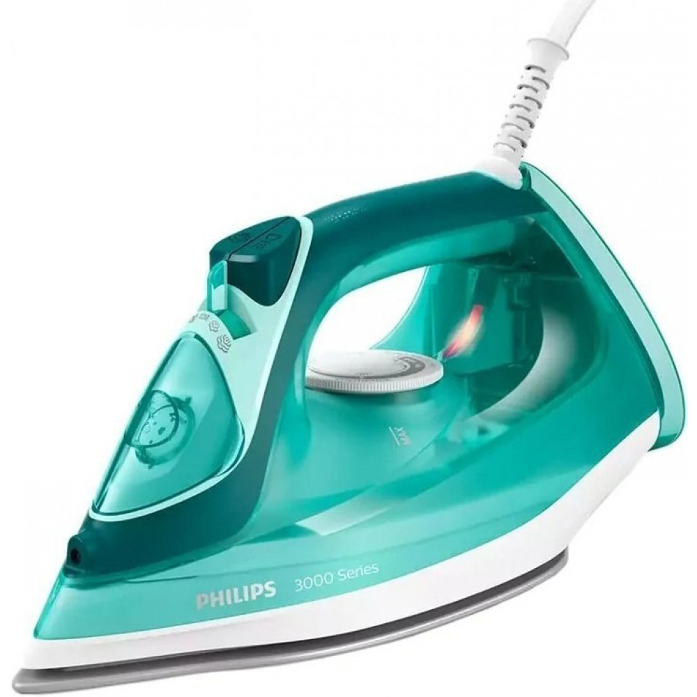 Праска Philips 3000 series, 2400Вт, 300мл, паровий удар -180гр, постійна пара - 40гр, керам. підошва, бірюзовий