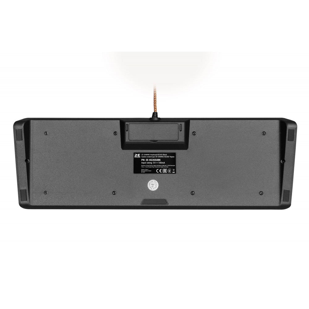 Клавіатура мембранна 2E GAMING KG355 87key, USB-A, EN/UA/RU, LED, чорний