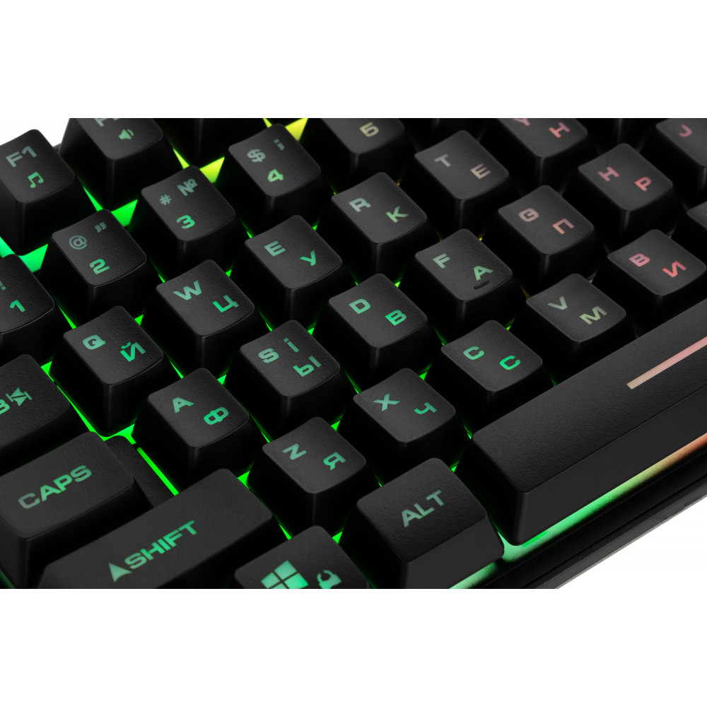Клавіатура мембранна 2E GAMING KG355 87key, USB-A, EN/UA/RU, LED, чорний