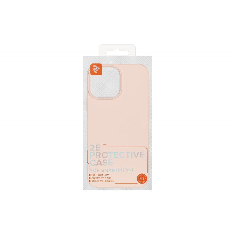 Чохол 2Е Basic для iPhone 13 Pro Max , Liquid Silicone, бежево-рожевий