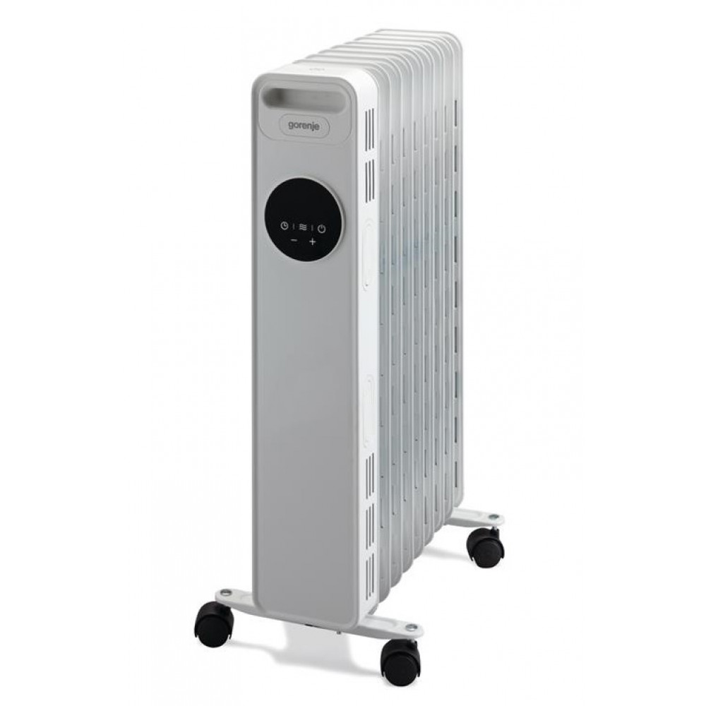 Обігрівач оливний Gorenje, 15м2, 2000Вт, електр. упр-ння, 9 секцій, пульт ДК, білий