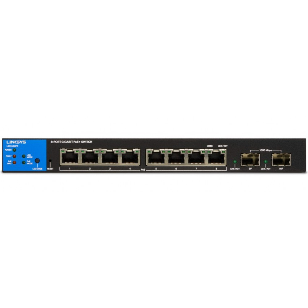 Комутатор Linksys LGS310MPC 8xGE PoE, 2xSFP, 110Вт, Керований L3