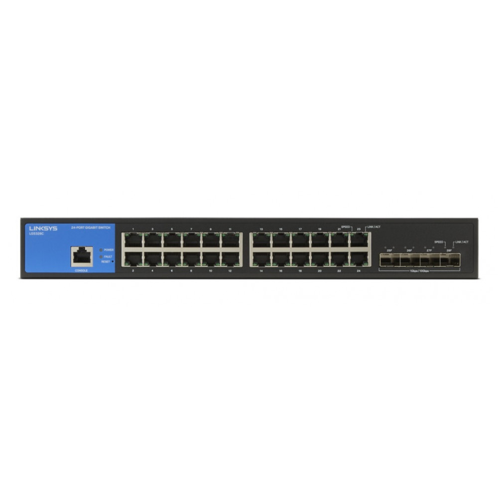 Комутатор Linksys LGS328C 24xGE, 4x10GE SFP+, Керований L2