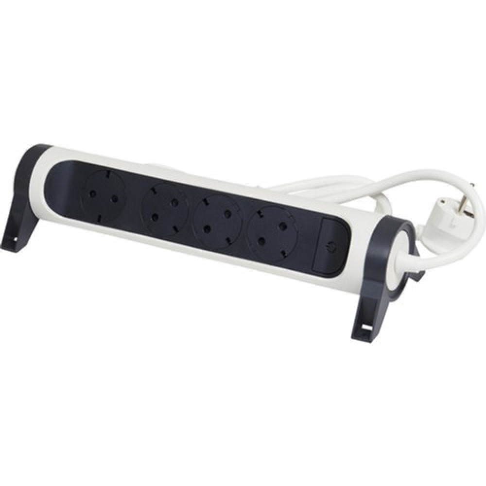 Подовжувач Legrand преміум, поворотний, 4хSchuko, 16А, 3м, білий/чорний