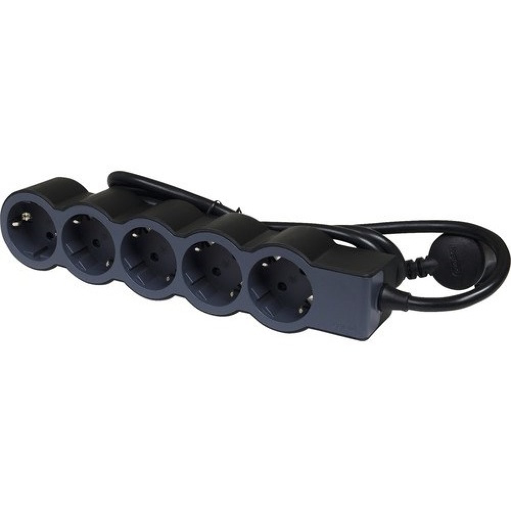 Подовжувач Legrand стандарт, 5хSchuko, 16А, 1.5м, чорний
