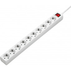 Подовжувач мережевий Hama 3м, 10хТип, 16А, фільтр, білий