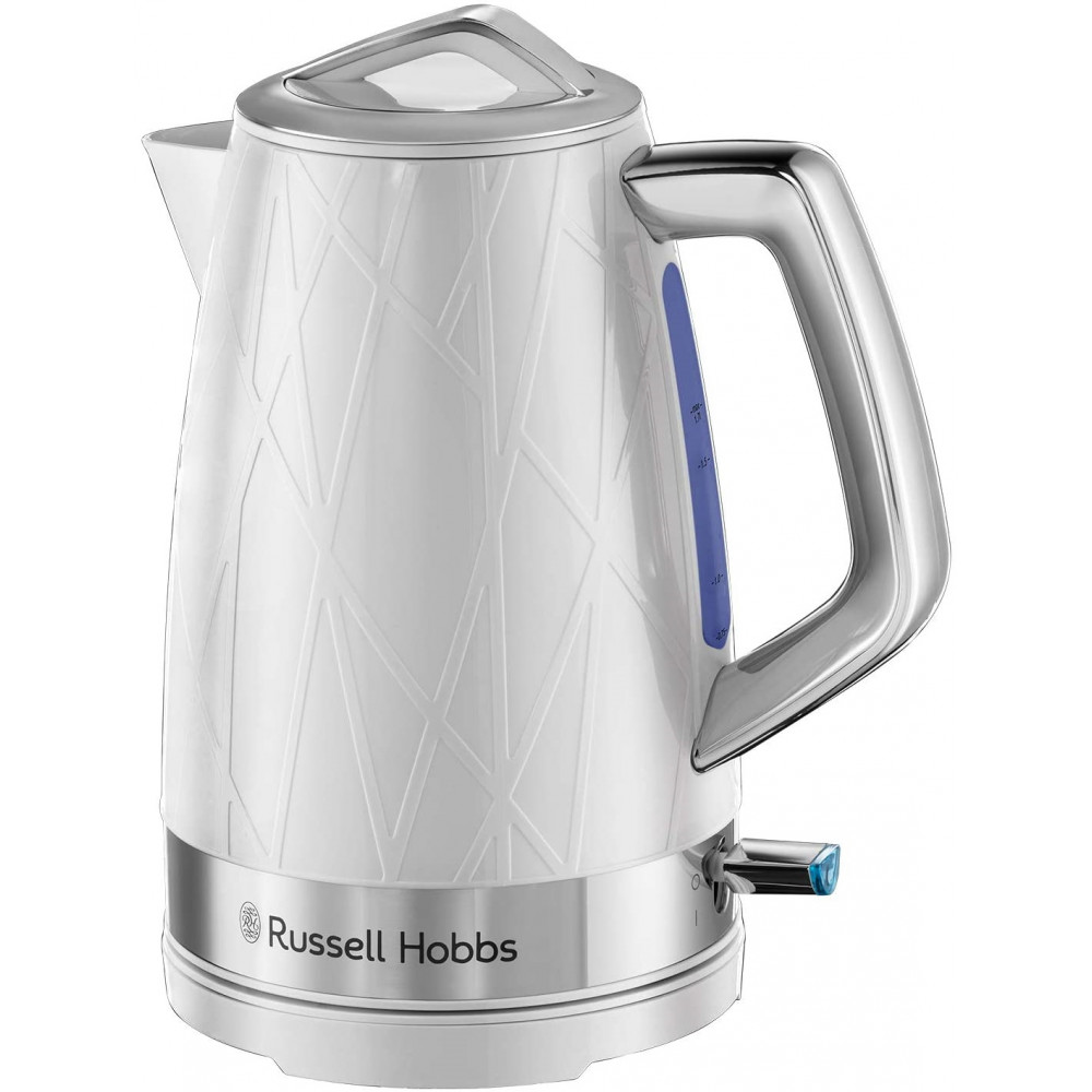 Електрочайник Russell Hobbs Structure, 1.7л, пластик, підсвічування, біло-сріблястий