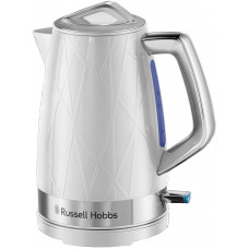 Електрочайник Russell Hobbs Structure, 1.7л, пластик, підсвічування, біло-сріблястий
