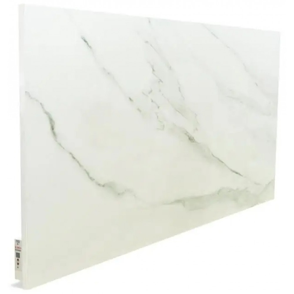 Керамічна панель TEPLOCERAMIC ІЧ + конвекція, 20м2, 1000Вт, електр. упр-ння, 120 х 60см, терморегулятор, білий мармур