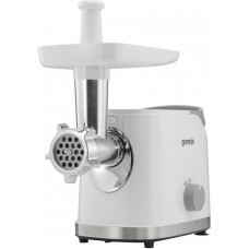М'ясорубка Gorenje, 1800Вт, 2.1кг/хв, 2 решітки, насадка для ковбас, кеббе, томатів, 3 терки, пластик/метал, білий М'ясорубка Gorenje, 1800Вт, 2.1кг/хв, 2 решітки, насадка для ковбас, кеббе, томатів, 3 терки, пластик/метал, білий