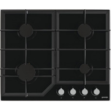 Варильна поверхня Gorenje газова на склі, 60см, чавун, чорний
