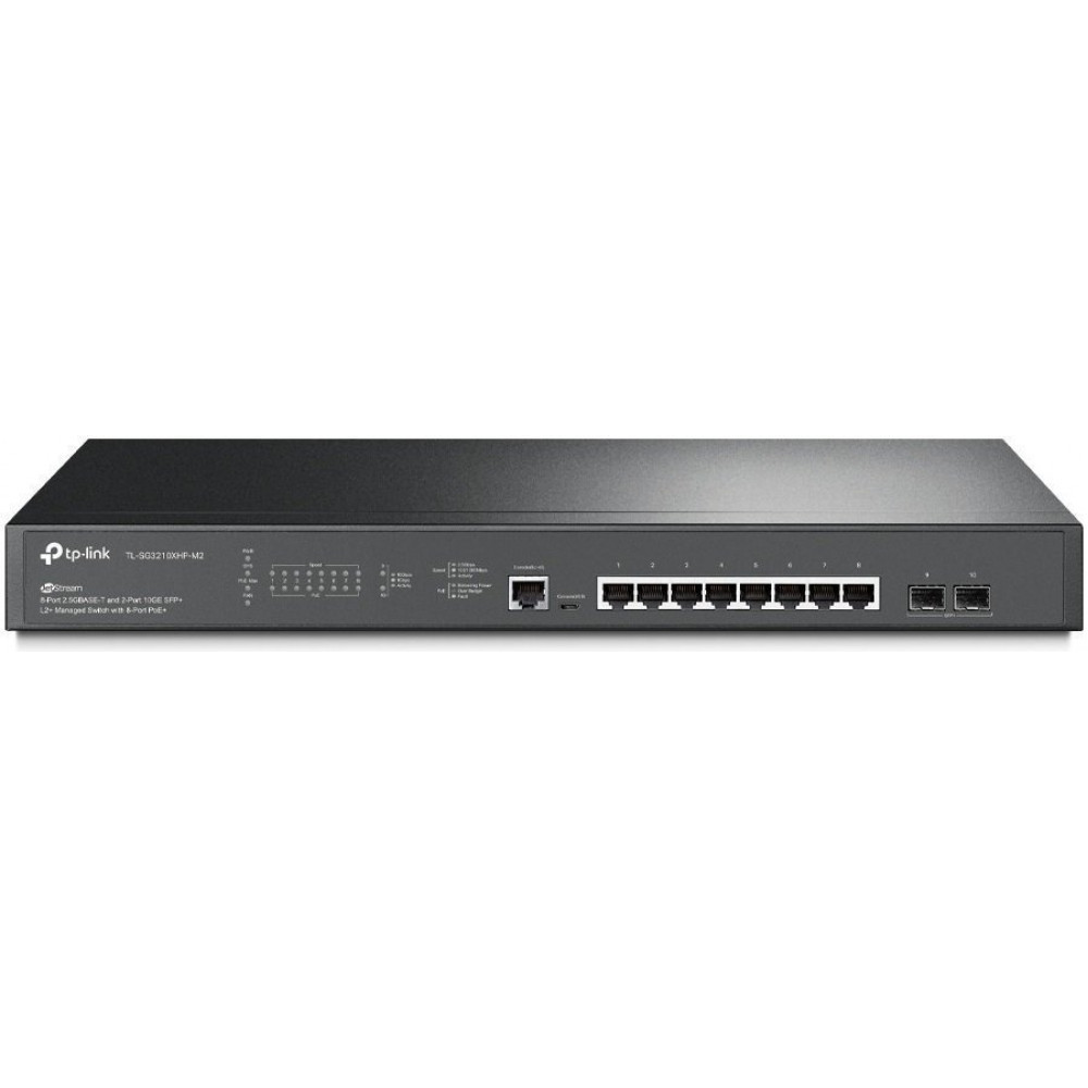 Комутатор TP-LINK TL-SG3210XHP-M2 8x2.5GE (8xPoE), 2x10GE SFP+, 240Вт, Керований L2