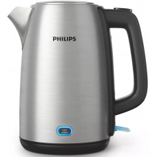 Електрочайник Philips Viva Collection 1.7л, LED підсвітка, сріблясто-чорний