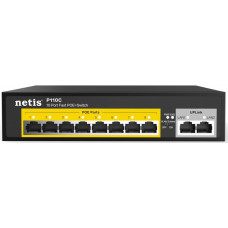 Комутатор Netis P110C 10xFE (8xPoE), 120Вт, Некерований Комутатор Netis P110C 10xFE (8xPoE), 120Вт, Некерований