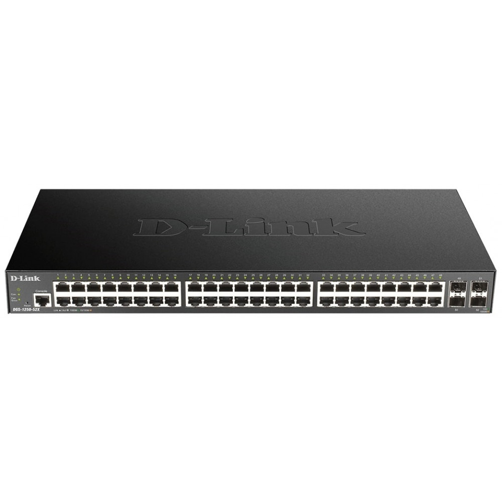 Комутатор D-Link DGS-1250-52X 48xGE, 4xSFP+, Smart