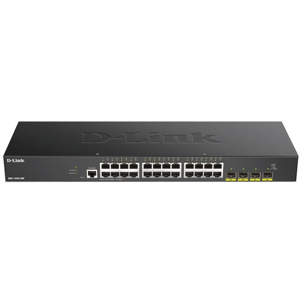 Комутатор D-Link DGS-1250-28X 24xGE, 4xSFP+, WebSmart
