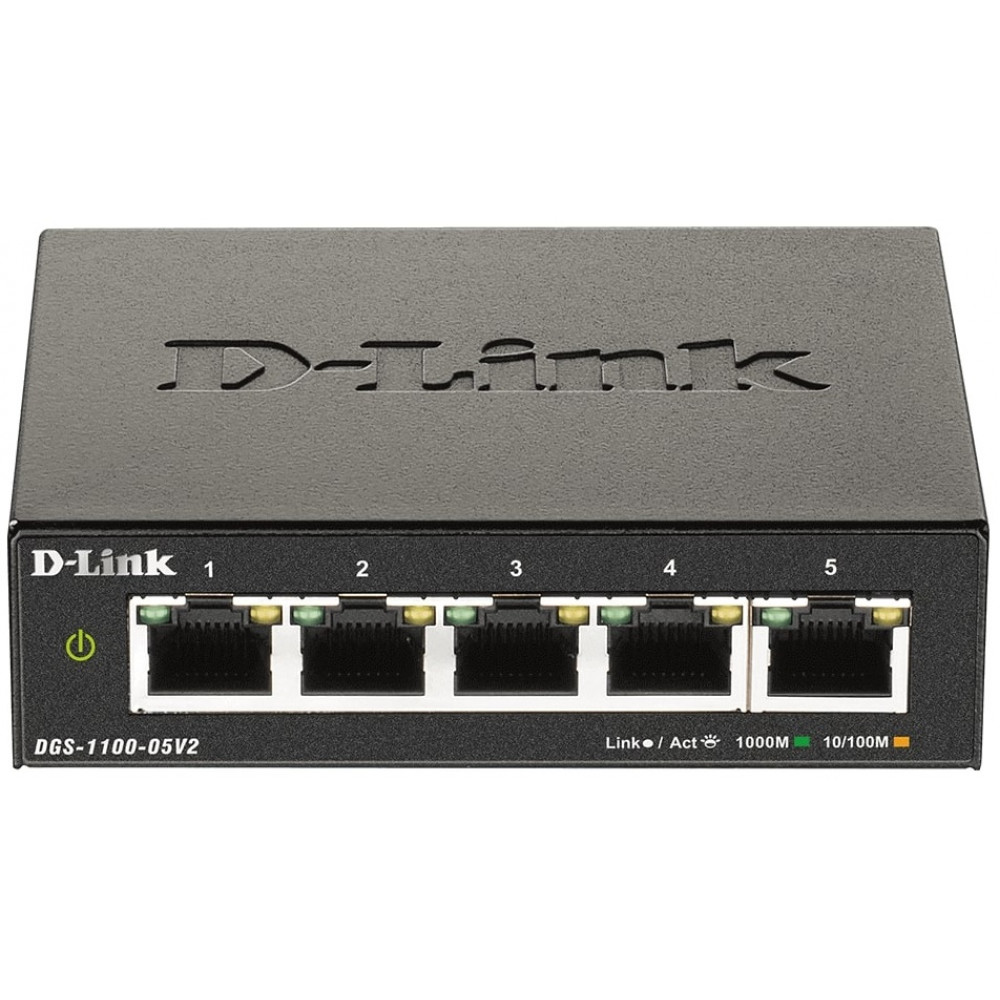 Комутатор D-Link DGS-1100-05V2 5xGE Easy Smart