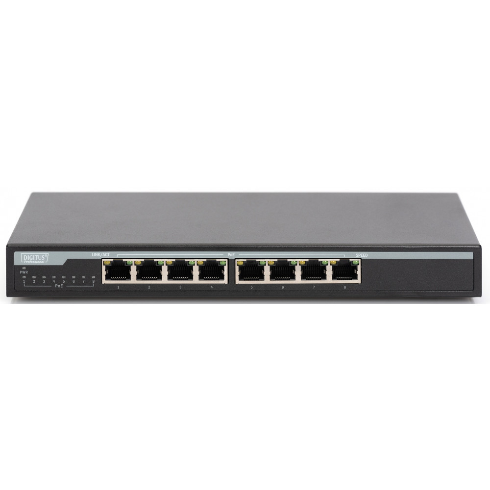 Комутатор DIGITUS 8 Port Gigabit PoE Switch 135W Unmanaged