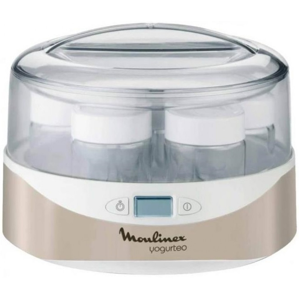 Йогуртниця Moulinex 15Вт, склянок-7х0.16л (скло), пластик, біло-сірий