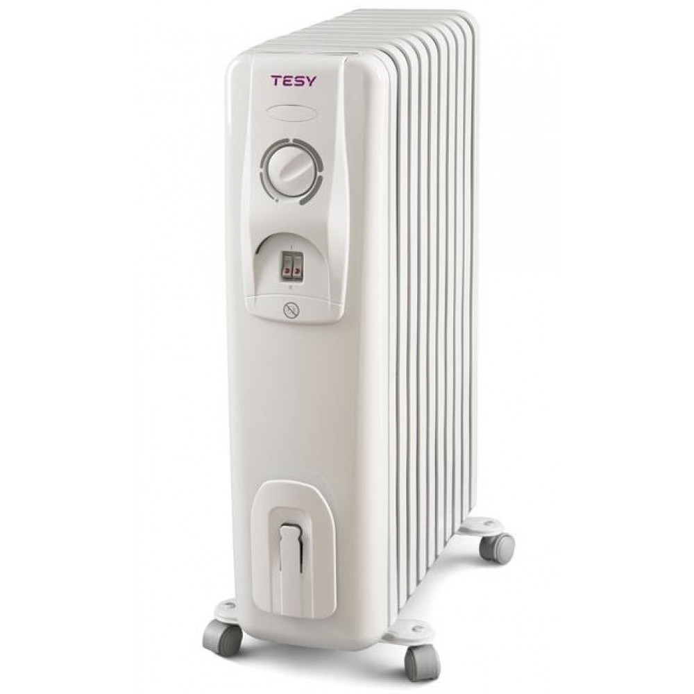 Обігрівач оливний TESY CC 2510 E05 R, 28м2, 2500Вт, мех. упр-ння, 10 секцій, білий