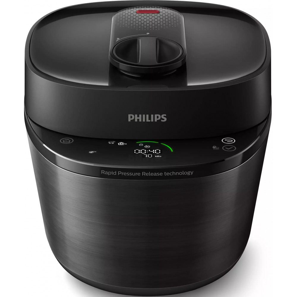 Мультиварка-скороварка Philips All-in-One Cooker, 1000Вт, чаша-5л, електронне керув., пластик, чорний