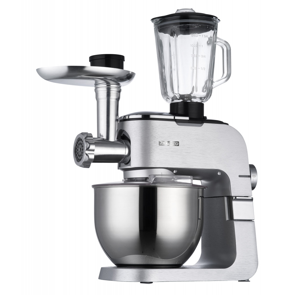 Кухонна машина Ardesto 1500Вт, чаша-метал, корпус-метал, насадок-10, сріблясто-сірий