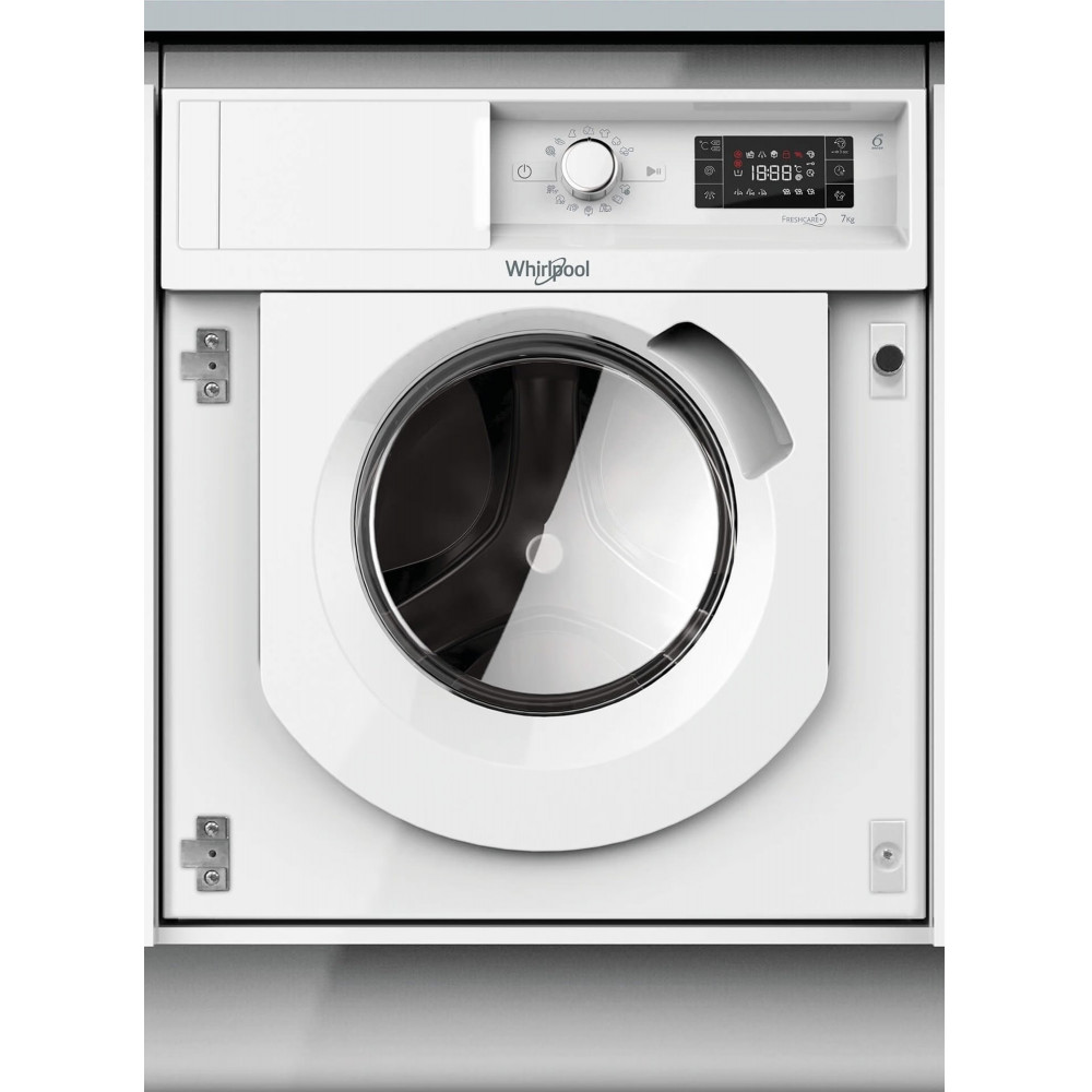 Пральна машина Whirlpool вбудована фронтальна, 7кг, 1400, A+++, 60см, дисплей, пара, інвертор, білий